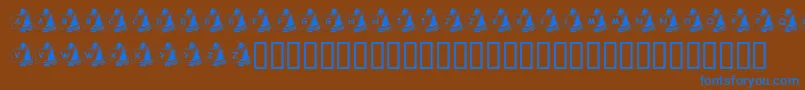 KrSweatinSanta Font – Blue Fonts on Brown Background
