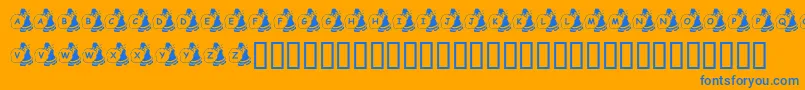 KrSweatinSanta Font – Blue Fonts on Orange Background