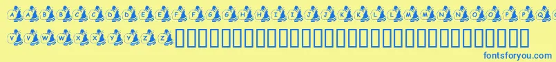 KrSweatinSanta Font – Blue Fonts on Yellow Background