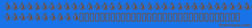 KrSweatinSanta Font – Brown Fonts on Blue Background