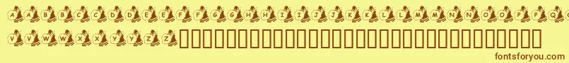 KrSweatinSanta Font – Brown Fonts on Yellow Background