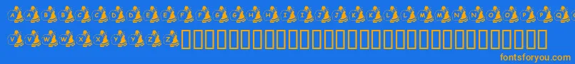 KrSweatinSanta Font – Orange Fonts on Blue Background