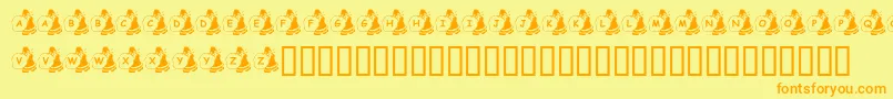 KrSweatinSanta Font – Orange Fonts on Yellow Background