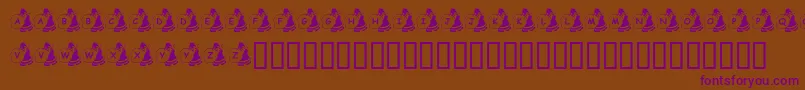 KrSweatinSanta Font – Purple Fonts on Brown Background