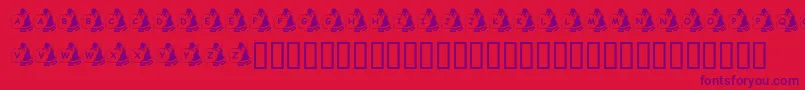 KrSweatinSanta Font – Purple Fonts on Red Background