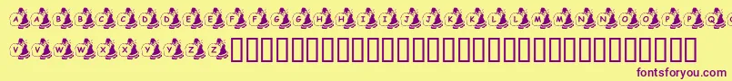 KrSweatinSanta Font – Purple Fonts on Yellow Background