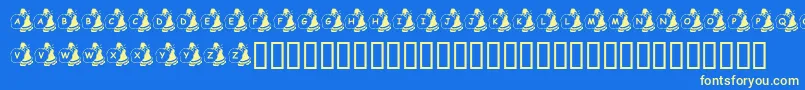 KrSweatinSanta Font – Yellow Fonts on Blue Background