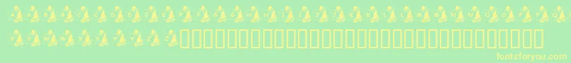 KrSweatinSanta Font – Yellow Fonts on Green Background