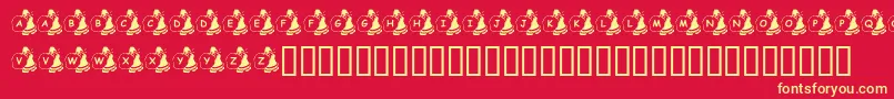 KrSweatinSanta-Schriftart – Gelbe Schriften auf rotem Hintergrund