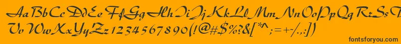 Diskusdmed Font – Black Fonts on Orange Background