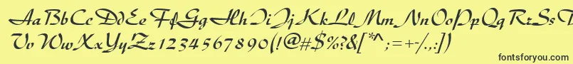 Diskusdmed Font – Black Fonts on Yellow Background