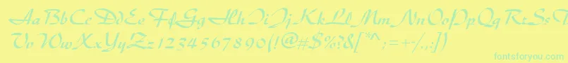Diskusdmed Font – Green Fonts on Yellow Background