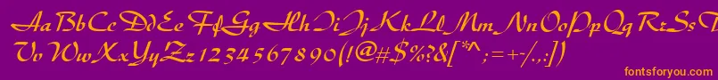 Diskusdmed Font – Orange Fonts on Purple Background