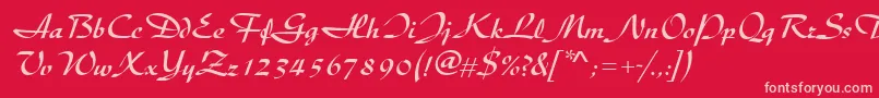 Diskusdmed Font – Pink Fonts on Red Background