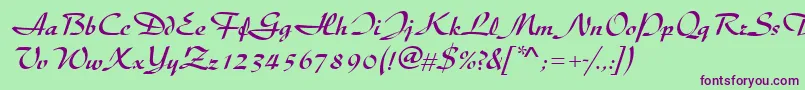 Diskusdmed Font – Purple Fonts on Green Background