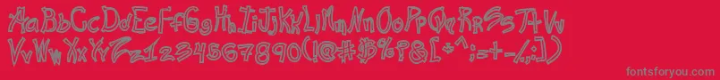 RasHandHollow Font – Gray Fonts on Red Background