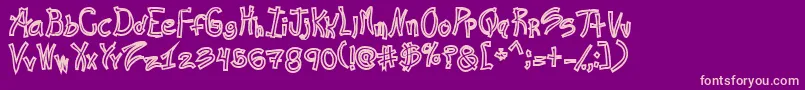 More about RasHandHollow Font RasHandHollow Font – Pink Fonts on Purple Background
