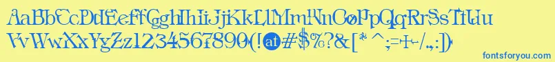 Ins ffy Font – Blue Fonts on Yellow Background