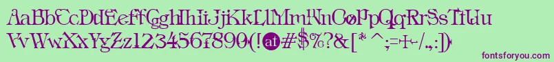 Ins ffy Font – Purple Fonts on Green Background
