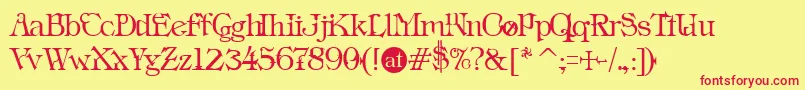 Ins ffy Font – Red Fonts on Yellow Background