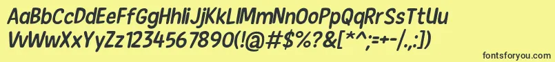 Czcionka NewEraCasualItalic – czarne czcionki na żółtym tle
