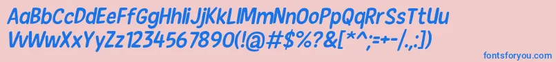 NewEraCasualItalic Font – Blue Fonts on Pink Background