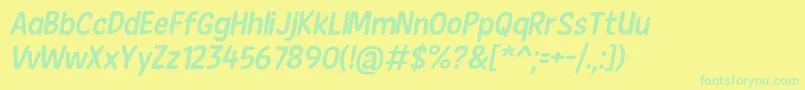 Weitere Informationen zur NewEraCasualItalic-Schriftart NewEraCasualItalic-Schriftart – Grüne Schriften auf gelbem Hintergrund