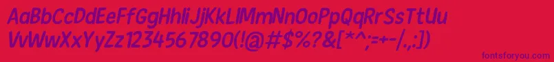 NewEraCasualItalic Font – Purple Fonts on Red Background