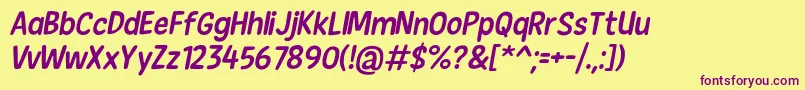 NewEraCasualItalic Font – Purple Fonts on Yellow Background