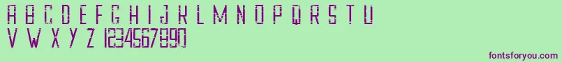 Confidentiality Font – Purple Fonts on Green Background