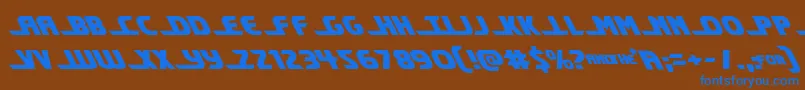 フォントShiningheraldleft – 茶色の背景に青い文字