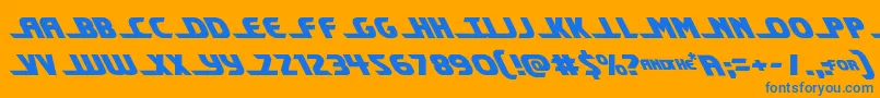 フォントShiningheraldleft – オレンジの背景に青い文字