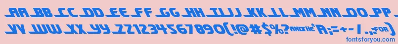 フォントShiningheraldleft – ピンクの背景に青い文字