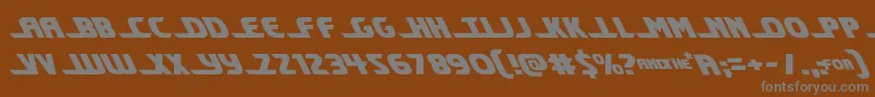 フォントShiningheraldleft – 茶色の背景に灰色の文字