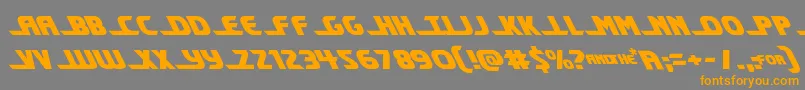 フォントShiningheraldleft – オレンジの文字は灰色の背景にあります。