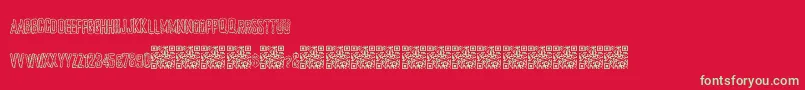 Justbrains-Schriftart – Grüne Schriften auf rotem Hintergrund