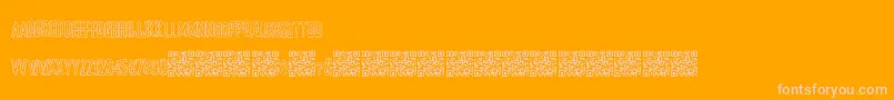 Justbrains-Schriftart – Rosa Schriften auf orangefarbenem Hintergrund