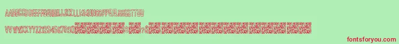 Czcionka Justbrains – czerwone czcionki na zielonym tle