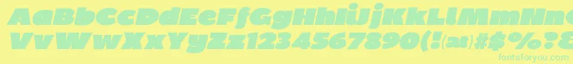 Bpdietitalics Font – Green Fonts on Yellow Background