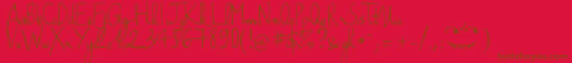 Шрифт HaikusScriptVersion09Regular – коричневые шрифты на красном фоне