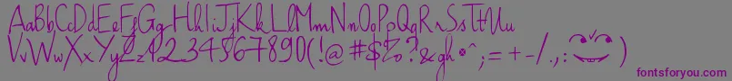 HaikusScriptVersion09Regular Font – Purple Fonts on Gray Background