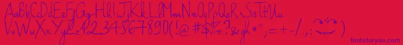 HaikusScriptVersion09Regular Font – Purple Fonts on Red Background