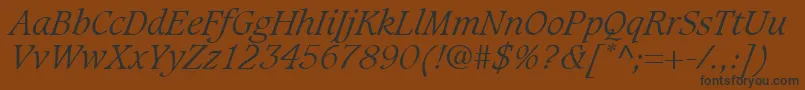 GrammateusLightSsiLightItalic Font – Black Fonts on Brown Background