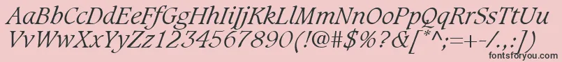 GrammateusLightSsiLightItalic Font – Black Fonts on Pink Background