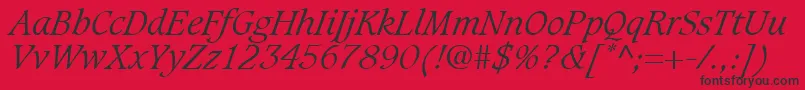 fuente GrammateusLightSsiLightItalic – Fuentes Negras Sobre Fondo Rojo