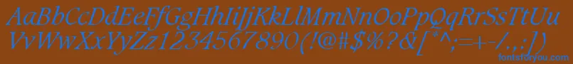フォントGrammateusLightSsiLightItalic – 茶色の背景に青い文字