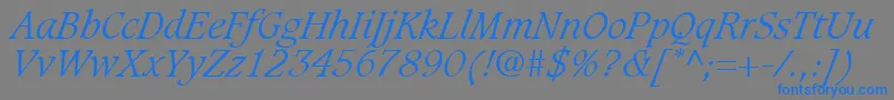 GrammateusLightSsiLightItalic Font – Blue Fonts on Gray Background