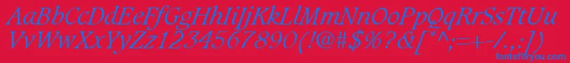 フォントGrammateusLightSsiLightItalic – 赤い背景に青い文字