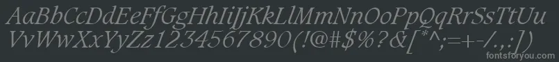 GrammateusLightSsiLightItalic Font – Gray Fonts on Black Background