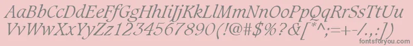 GrammateusLightSsiLightItalic Font – Gray Fonts on Pink Background